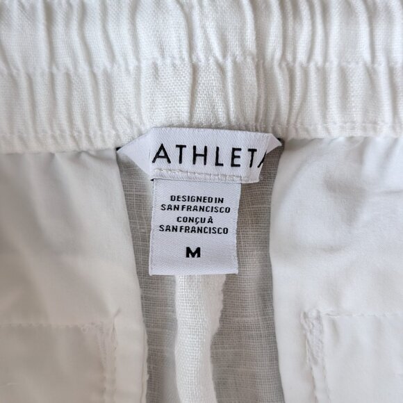Athleta Retreat High Rise Ankle Linen Pant White medium - Picture 6 of 9